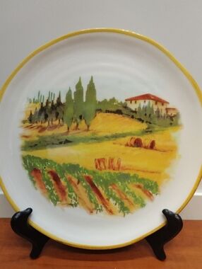 Opificio Ético Ceramiche Italian Plate W/ A Tuscan Rural Landscape